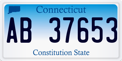 CT license plate AB37653