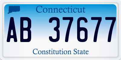 CT license plate AB37677