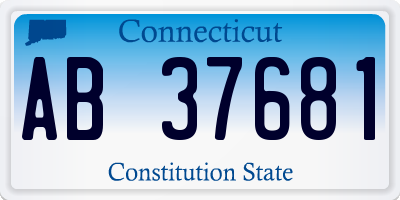 CT license plate AB37681
