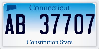 CT license plate AB37707