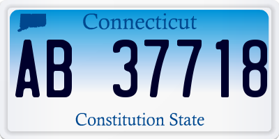 CT license plate AB37718