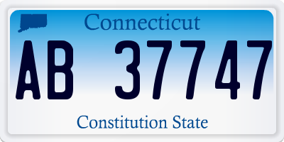 CT license plate AB37747