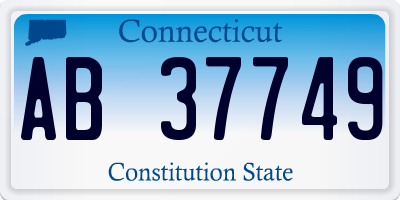 CT license plate AB37749