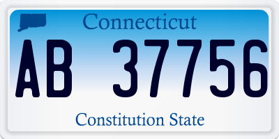 CT license plate AB37756