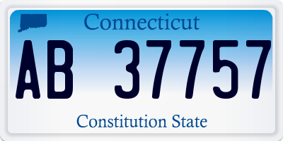 CT license plate AB37757