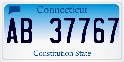 CT license plate AB37767