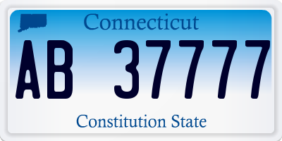 CT license plate AB37777