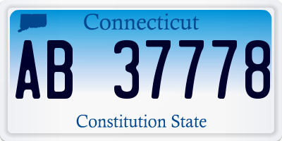 CT license plate AB37778