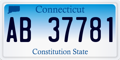 CT license plate AB37781