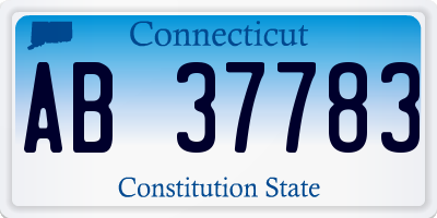 CT license plate AB37783