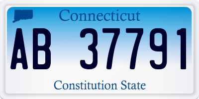 CT license plate AB37791
