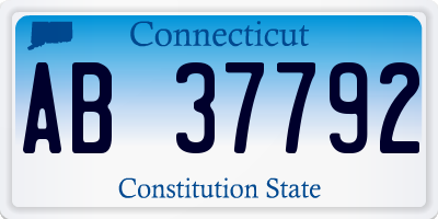 CT license plate AB37792