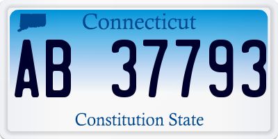 CT license plate AB37793