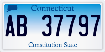 CT license plate AB37797