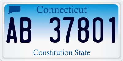 CT license plate AB37801