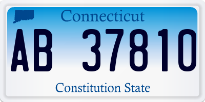 CT license plate AB37810