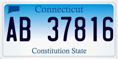 CT license plate AB37816
