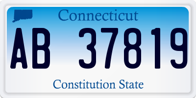 CT license plate AB37819