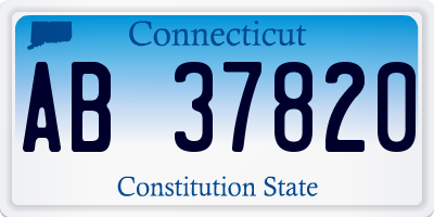 CT license plate AB37820