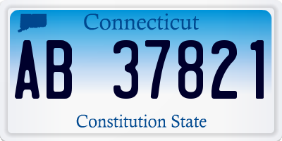 CT license plate AB37821