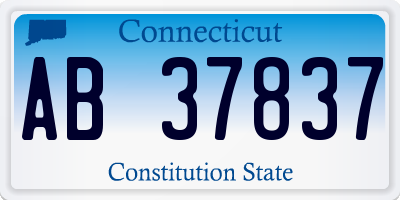 CT license plate AB37837