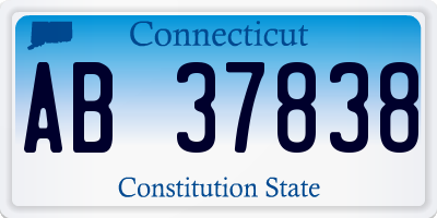 CT license plate AB37838