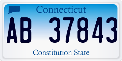 CT license plate AB37843