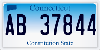 CT license plate AB37844