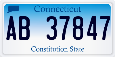 CT license plate AB37847