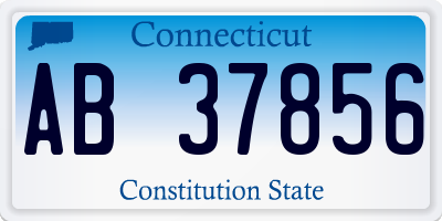 CT license plate AB37856