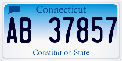 CT license plate AB37857