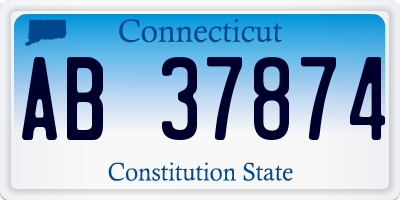 CT license plate AB37874