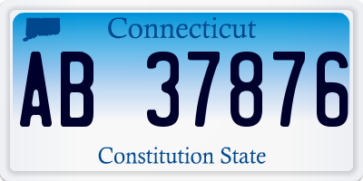 CT license plate AB37876