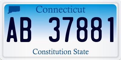 CT license plate AB37881