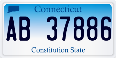 CT license plate AB37886