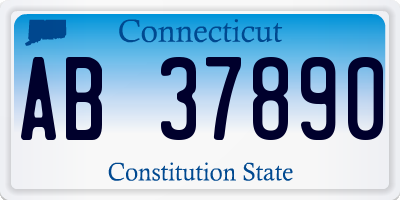 CT license plate AB37890
