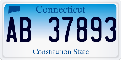 CT license plate AB37893