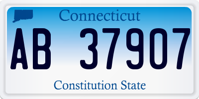 CT license plate AB37907