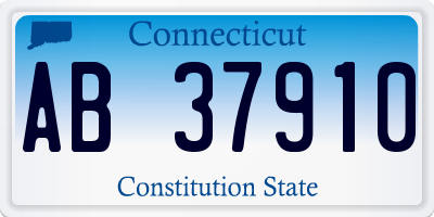CT license plate AB37910