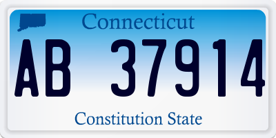 CT license plate AB37914
