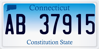 CT license plate AB37915