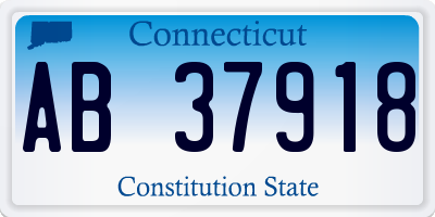 CT license plate AB37918