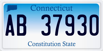 CT license plate AB37930