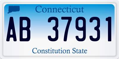 CT license plate AB37931
