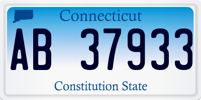 CT license plate AB37933