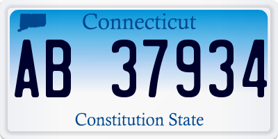 CT license plate AB37934