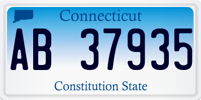 CT license plate AB37935