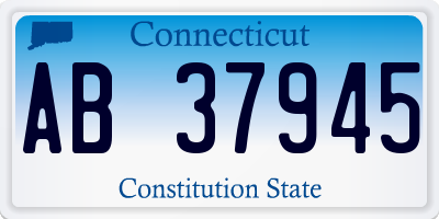 CT license plate AB37945