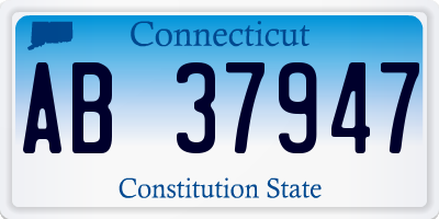 CT license plate AB37947