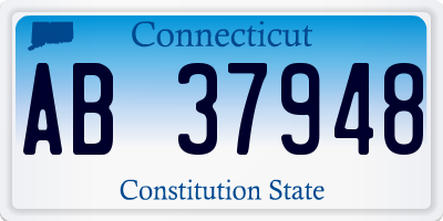 CT license plate AB37948